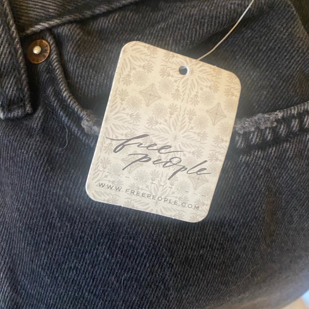 Free People Black Jeans with Sturdy Denim and Visible Stitching
